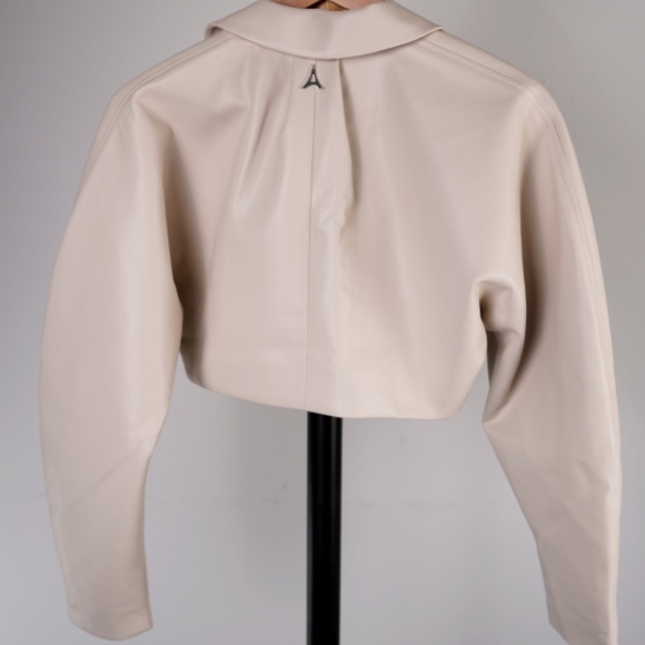 Manière De Voir Cream Faux Leather Cropped Jacket (NWT) - Picture 7 of 7